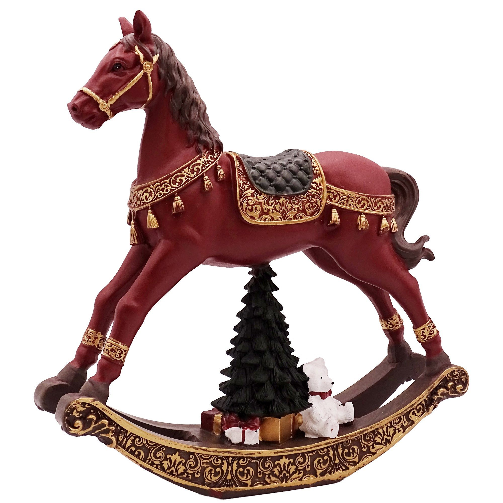 Logbuch-Verlag Dekofigur Schaukelpferd Dekofigur 18 cm aus Kunststein – Wei günstig online kaufen