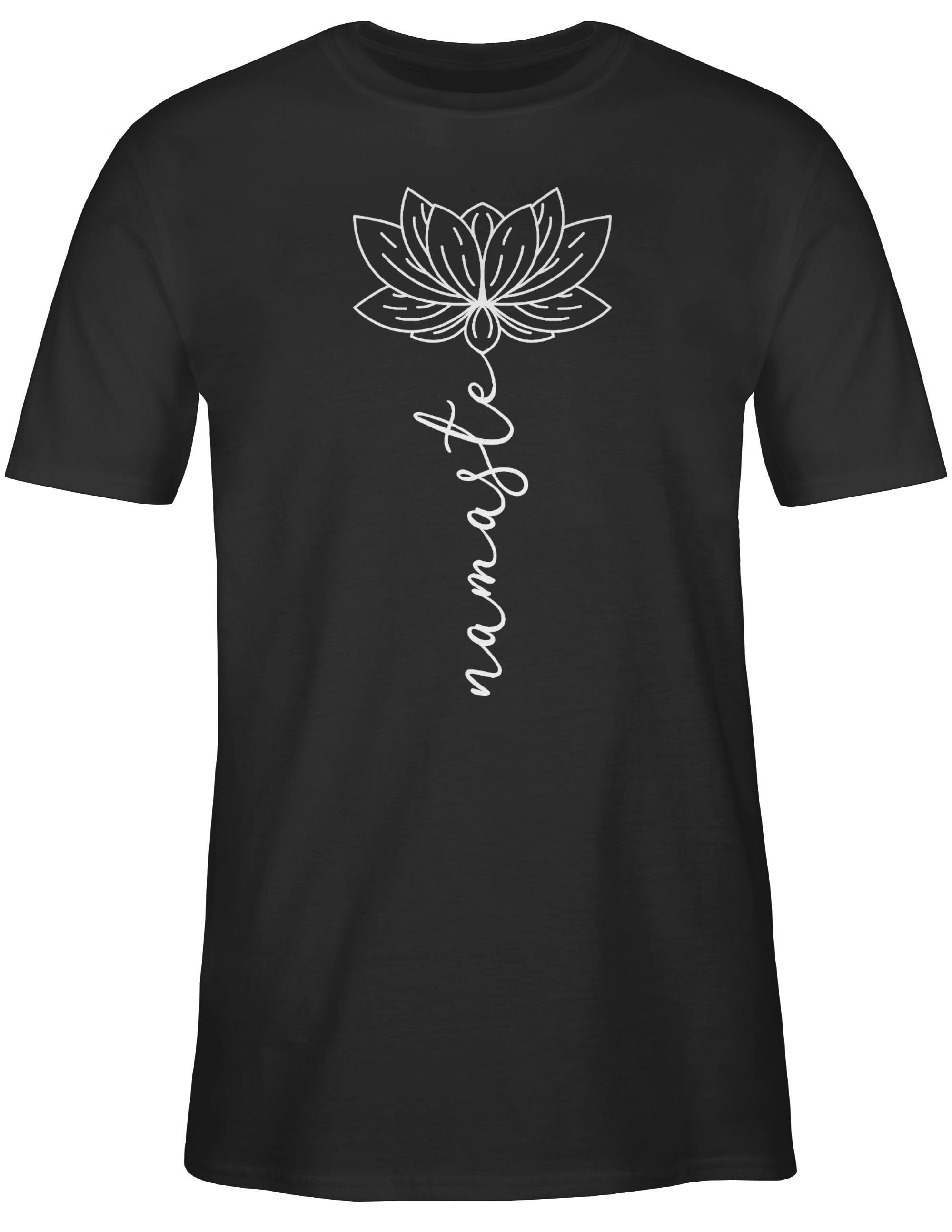 Chakra Geschenk Shirtracer Wellness Yoga 01 Lotusblüte T-Shirt Yoga Namaste Schwarz und