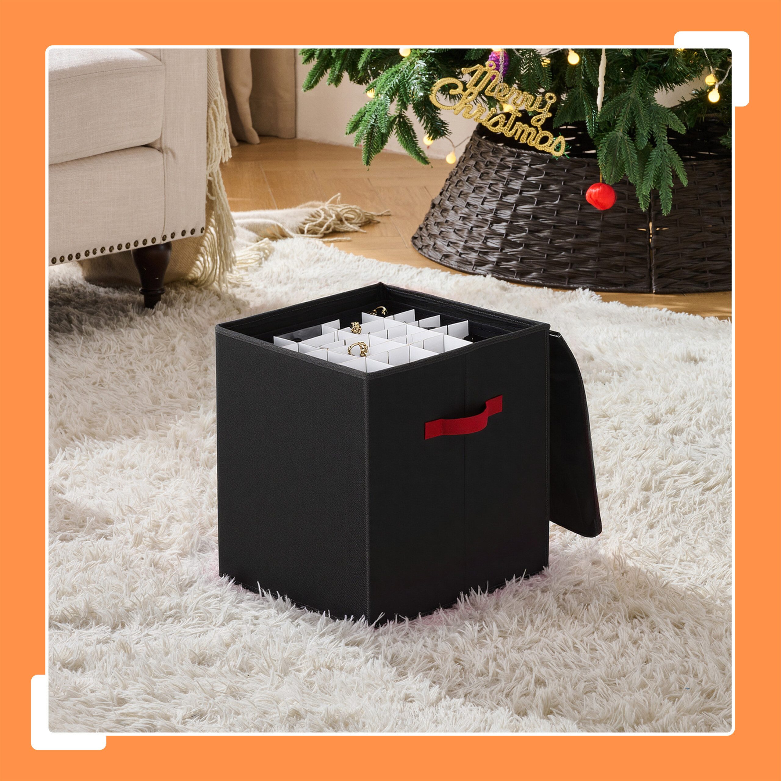 relaxdays Aufbewahrungsbox Weihnachtskugel Aufbewahrungsbox, schwarz günstig online kaufen