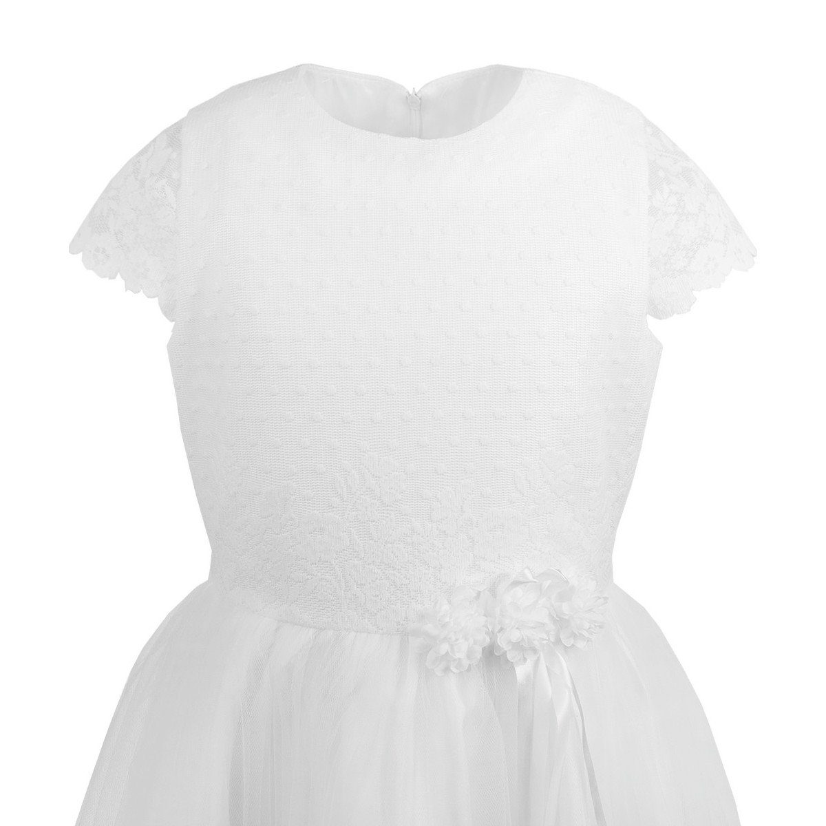 Dalary Tüllkleid Blumenmädchenkleid Kommunionkleid Dalary DK-223 Weiß