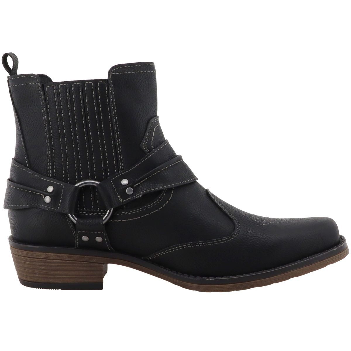 Mustang Shoes 36M0031001-black Stiefelette Western/Biker-Boot mit markantem Stiefelband