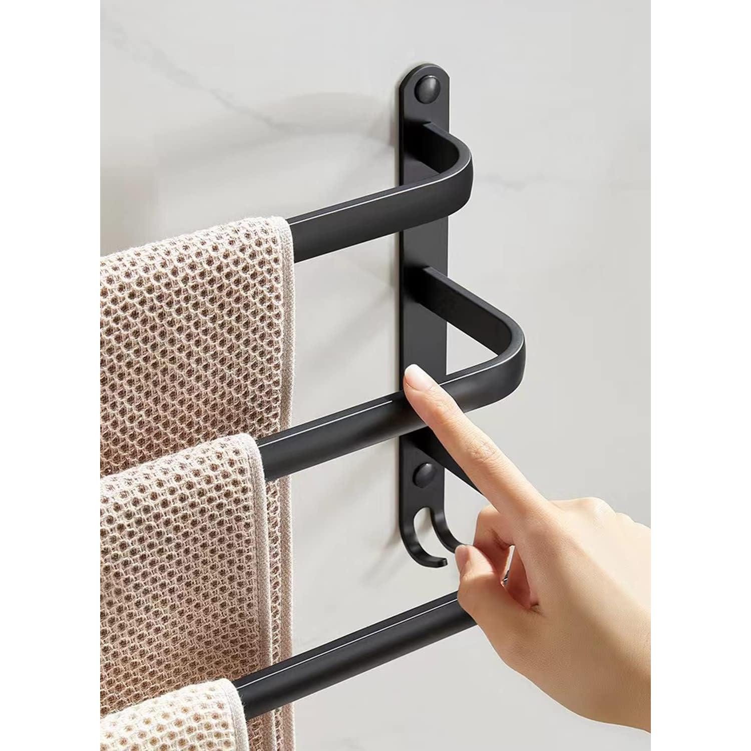 LuxusKollektion Handtuchstange Handtuchhalter 60CM Ohne Bohren Schwarz Wand Bad Schwarz 01 60CM – Bild 5 von 5