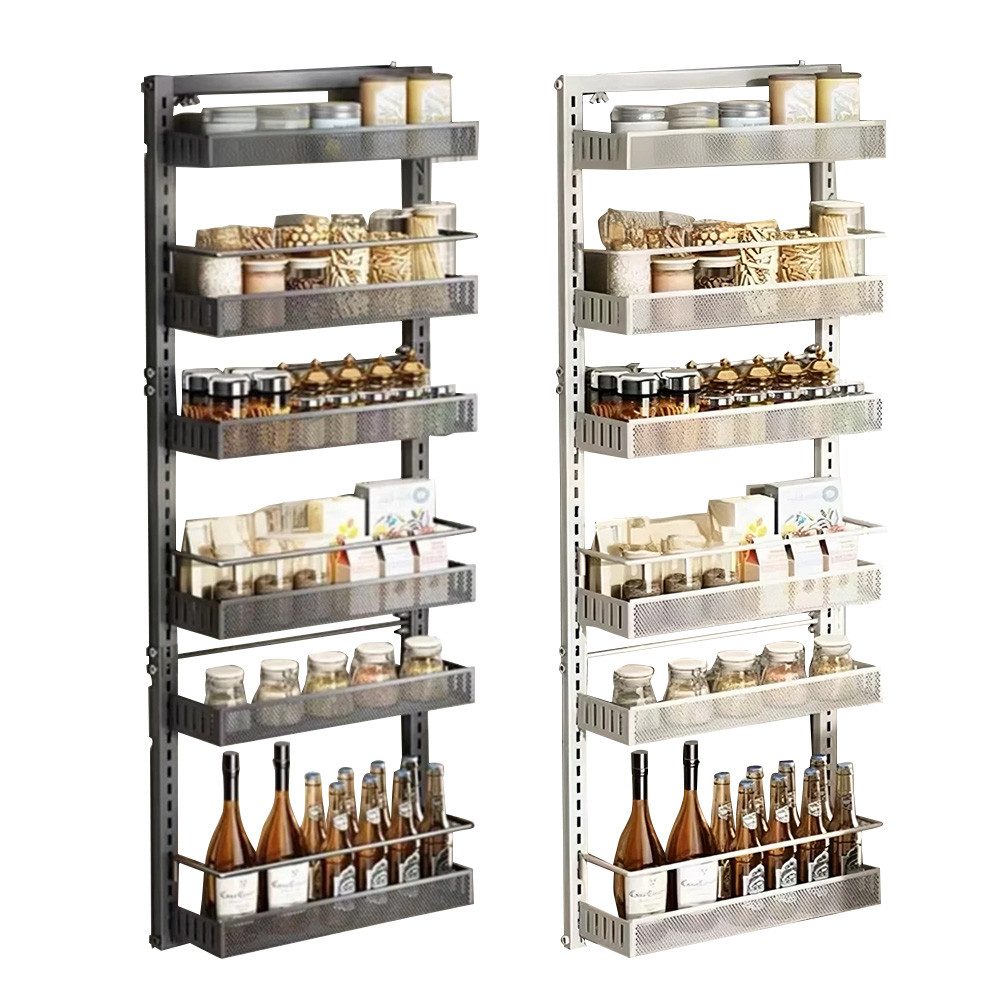 GarveeMore Küchenorganizer-Set 6-Layer Carbon Stahl Tür hängenden Korb Lagerung Regal Wandhalterung, 126x44x16cm Badezimmerzubehör Schlafzimmer Tür dahinterLück – Bild 5 von 5
