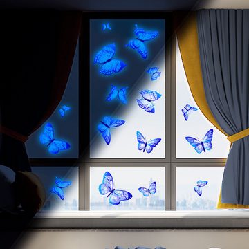 Mrichbez 3D-Wandtattoo chmetterling LeuchtendWandtattoo leuchtsticker rückstandslo entfernbar, Wandkunst, Heimdekoration mit Schmetterling-Motiv, Wandaufkleber
