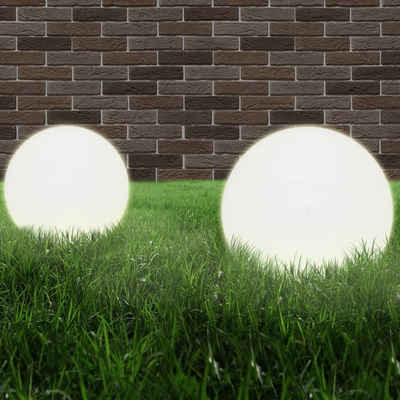 vidaXL Außen-Wandleuchte LED-Gartenleuchten 2 Stk. Kugelförmig 40 cm PMMA