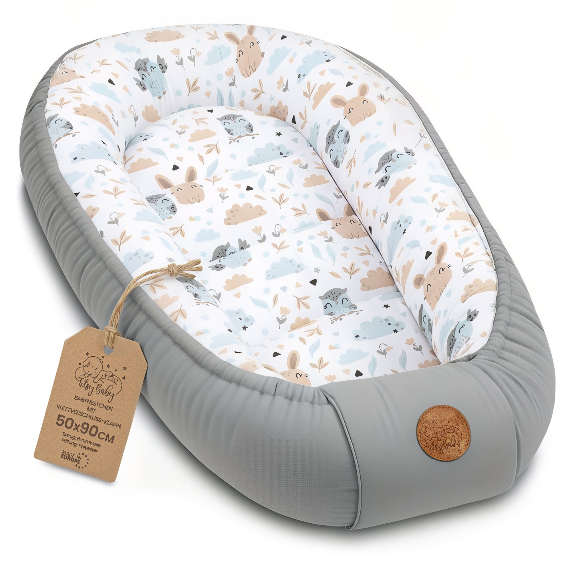 Totsy Baby Kuschelnest Babynest Babynestchen Neugeborene 90 x 50 cm - Baby Nestchen