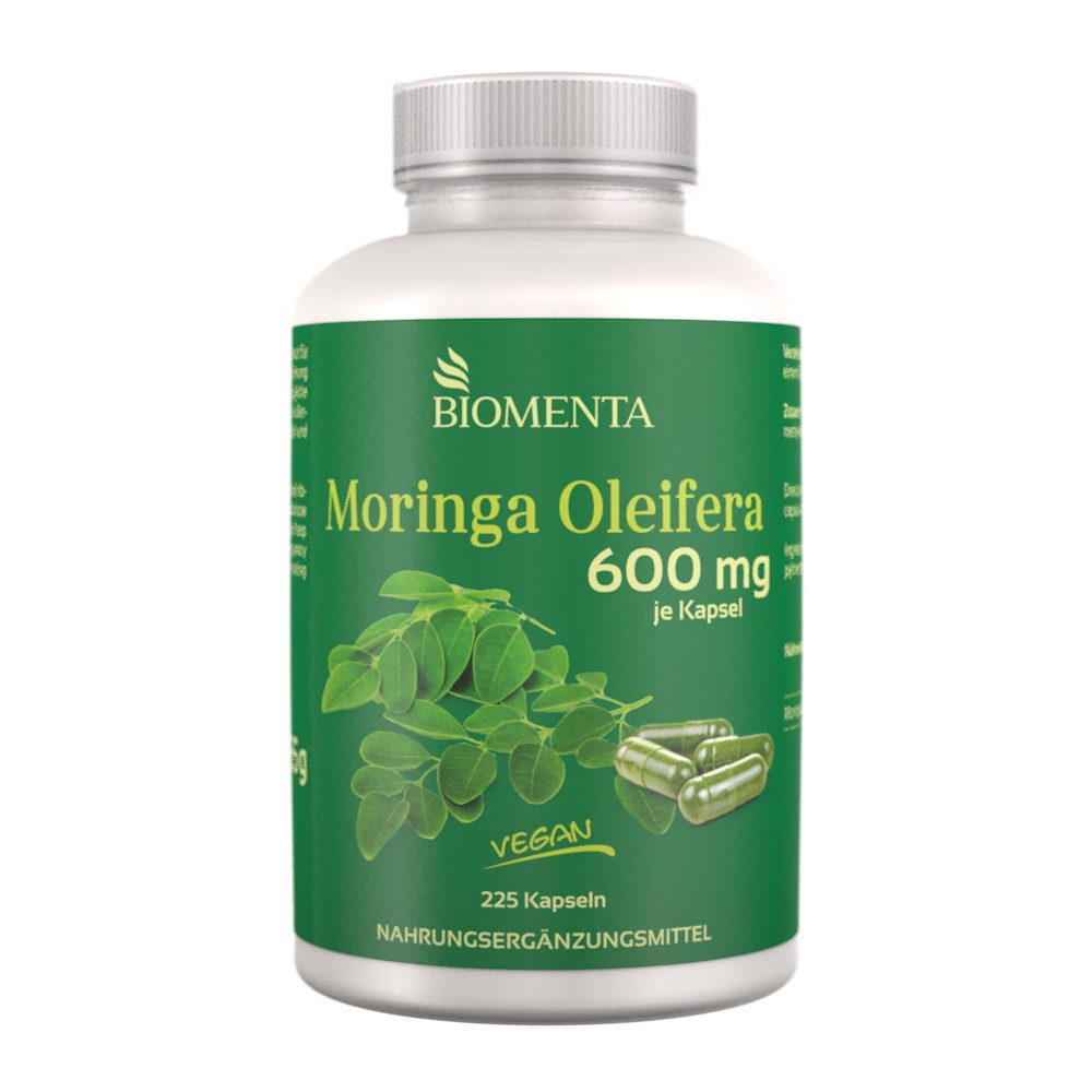 BIOMENTA Moringa Oleifera - 225 Moringa Kapseln - vegan - Premiumqualität Kapseln, 161.55 g
