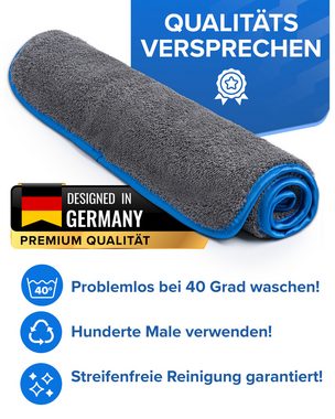 CARBIGO Microfasertücher Auto und Haushalt, Allzwecktücher Poliertuch 600 GSM Mikrofasertuch (80% Polyester,20% Polyamide, 40x40 cm, Set, 3-tlg., Lackschonende Fahrzeugpflege, Autopolitur, Trockentuch)