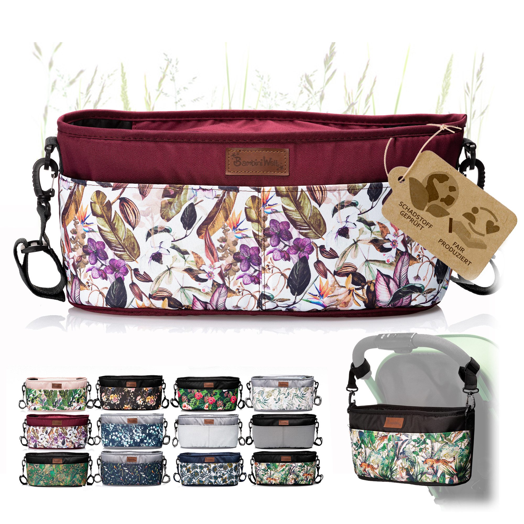BambiniWelt by Rafael K. Wickeltasche Wickeltasche ORGANIZER Kinderwagen Buggy Babytasche mit Getränkehalter