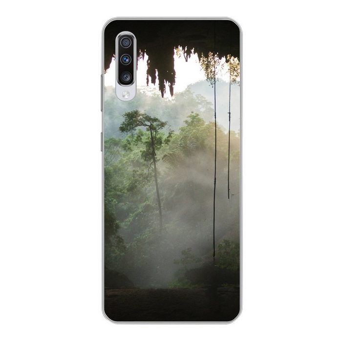 MuchoWow Handyhülle Natürliche Höhle im Regenwald von Malaysia Phone Case Handyhülle Samsung Galaxy A70 Silikon Schutzhülle
