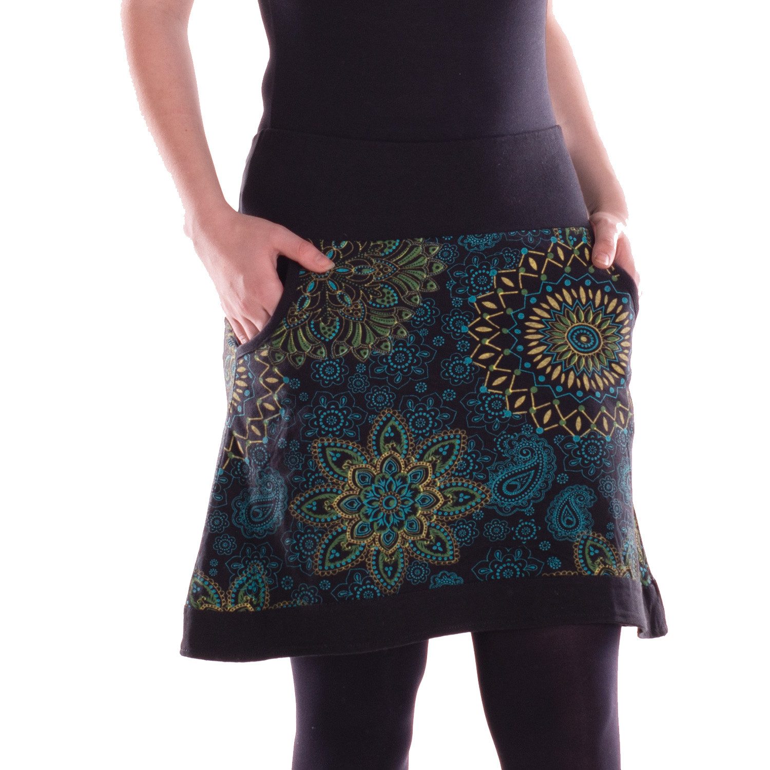 Vishes Minirock Damen Mini-Rock Baumwolle Blumen-Muster günstig online kaufen