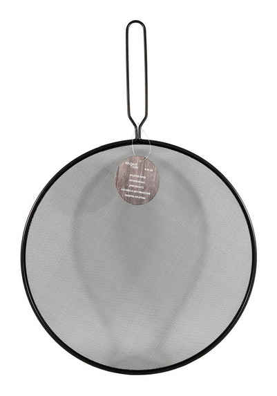 Spritzschutzdeckel Spritzschutz YASSEL, Schwarz matt, Ø 29 cm, Gitter aus Aluminium-Streckmetall, mit Epoxy-Beschichtung