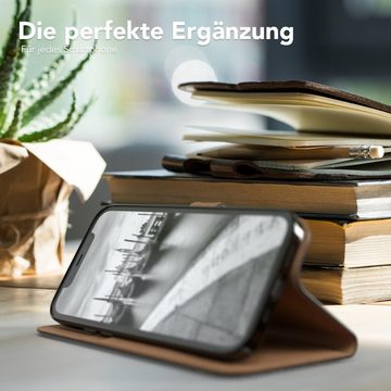 EAZY CASE Handyhülle Uni Bookstyle für Apple iPhone 12 / iPhone 12 Pro 6,1 Zoll, Schutzhülle mit Standfunktion Kartenfach Handytasche aufklappbar Etui