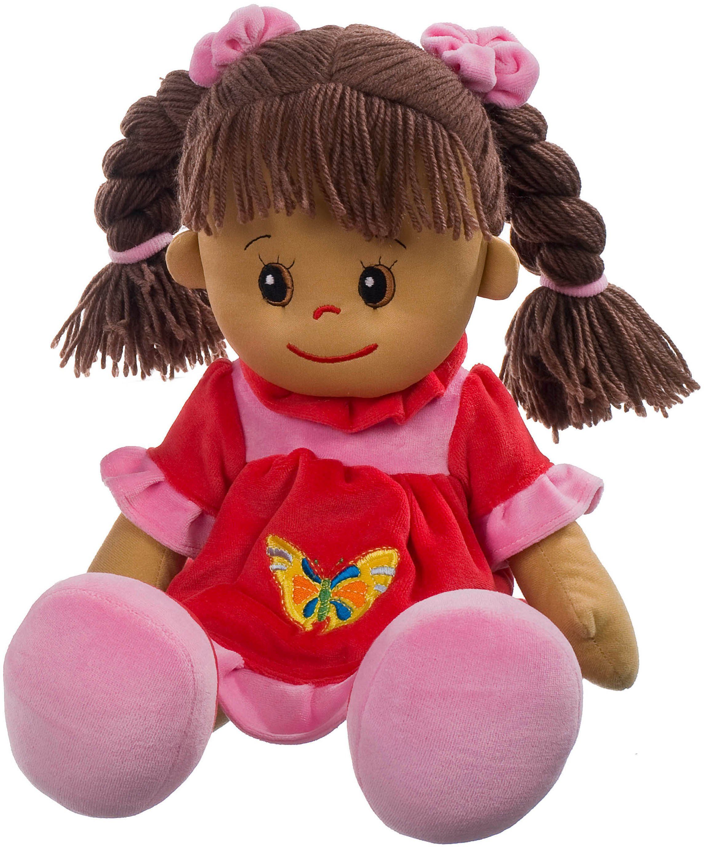 Heunec® Stoffpuppe Poupetta Lucy mit braunem Haar 50 cm