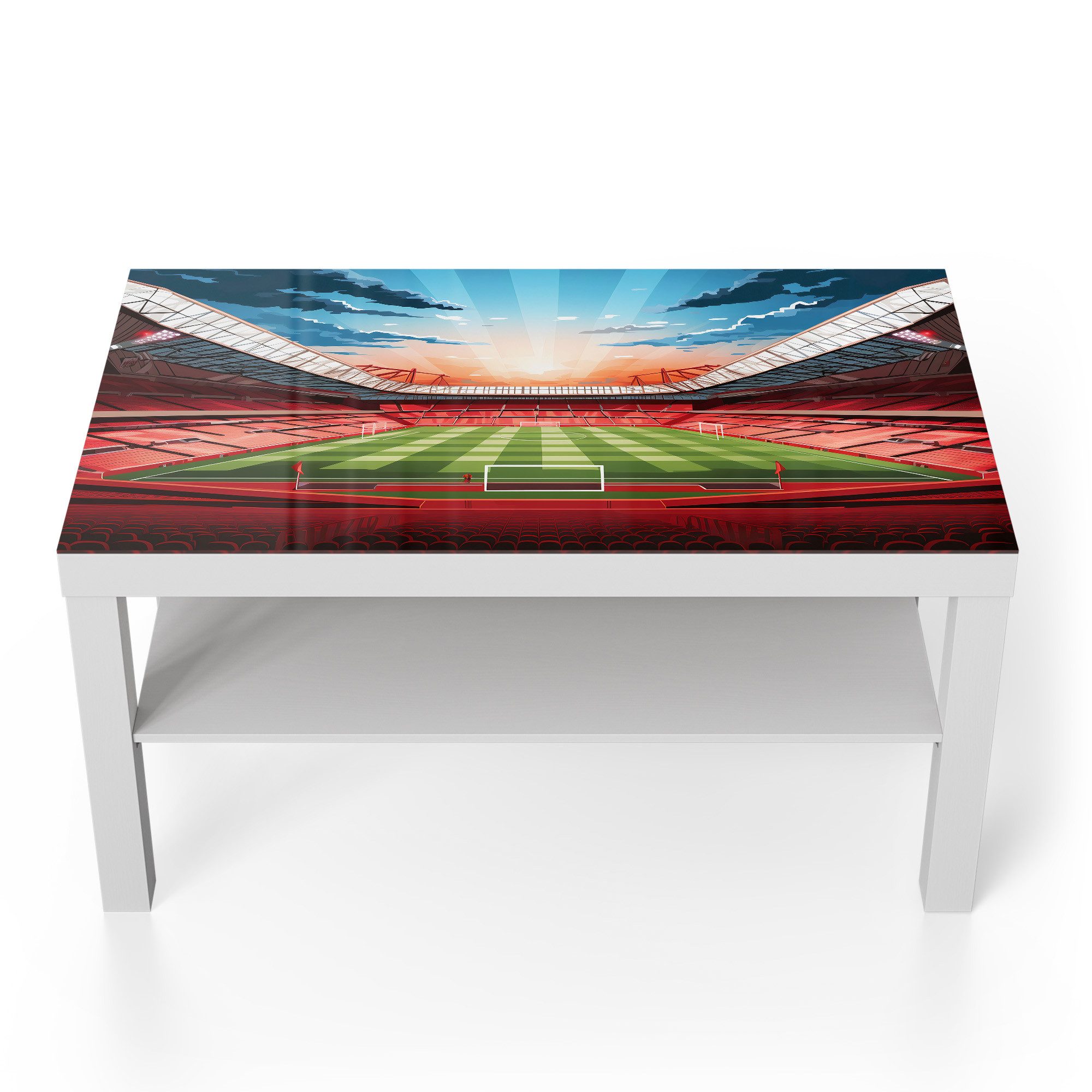 DEQORI Couchtisch 'Stadion FC Liverpool', Glas Beistelltisch Glastisch modern