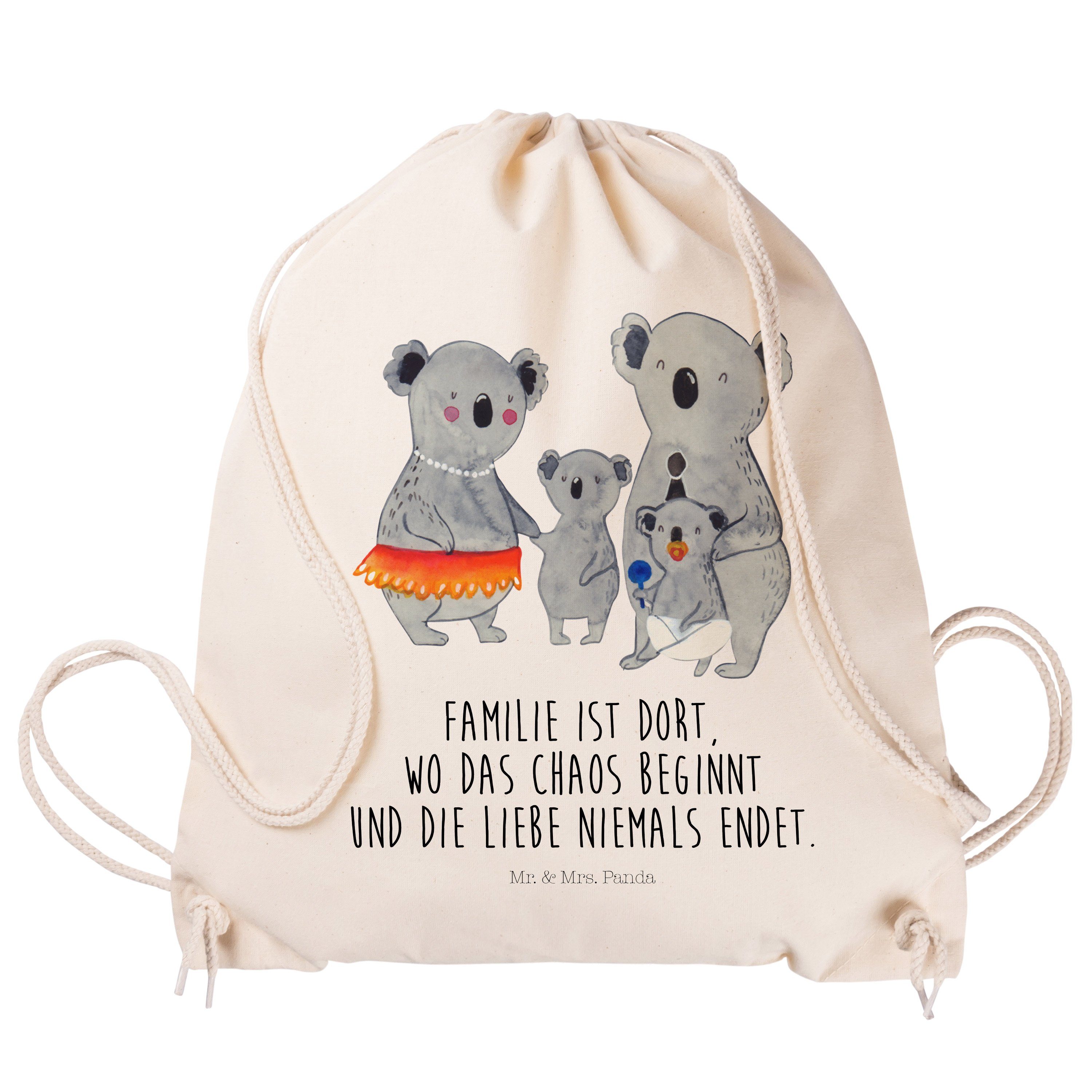 Mr. & Mrs. - Beutel, Familie (1-tlg) Geschenk, Schweste Kinder, Oma, Koala Panda Sporttasche - Transparent