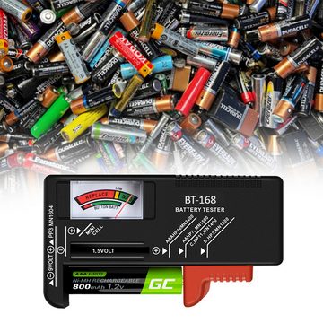 Retoo Spannungsprüfer Batterietester Batterieprüfer Analog Universal 1,5V/9V AA AAA R14 R20, (set, Batterie- und Akkuzähler, Bedienungsanleitung in Deutsch), Unterstützte Zellen, Kompatible Batterien, Abmessungen, Anzeigetyp