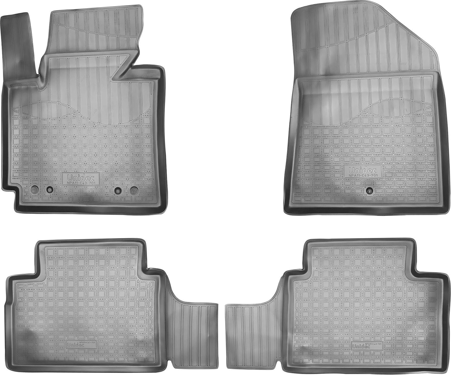 RECAMBO Passform-Fußmatten CustomComforts (4 St), für Kia Soul, Typ PS 2014 - 2019, perfekte Passform
