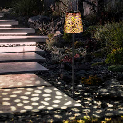 Globo LED Solarleuchte, LED-Leuchtmittel fest verbaut, Warmweiß, LED Solar Steckleuchte Garten Solarlampe für Außen Solar Stecklampe
