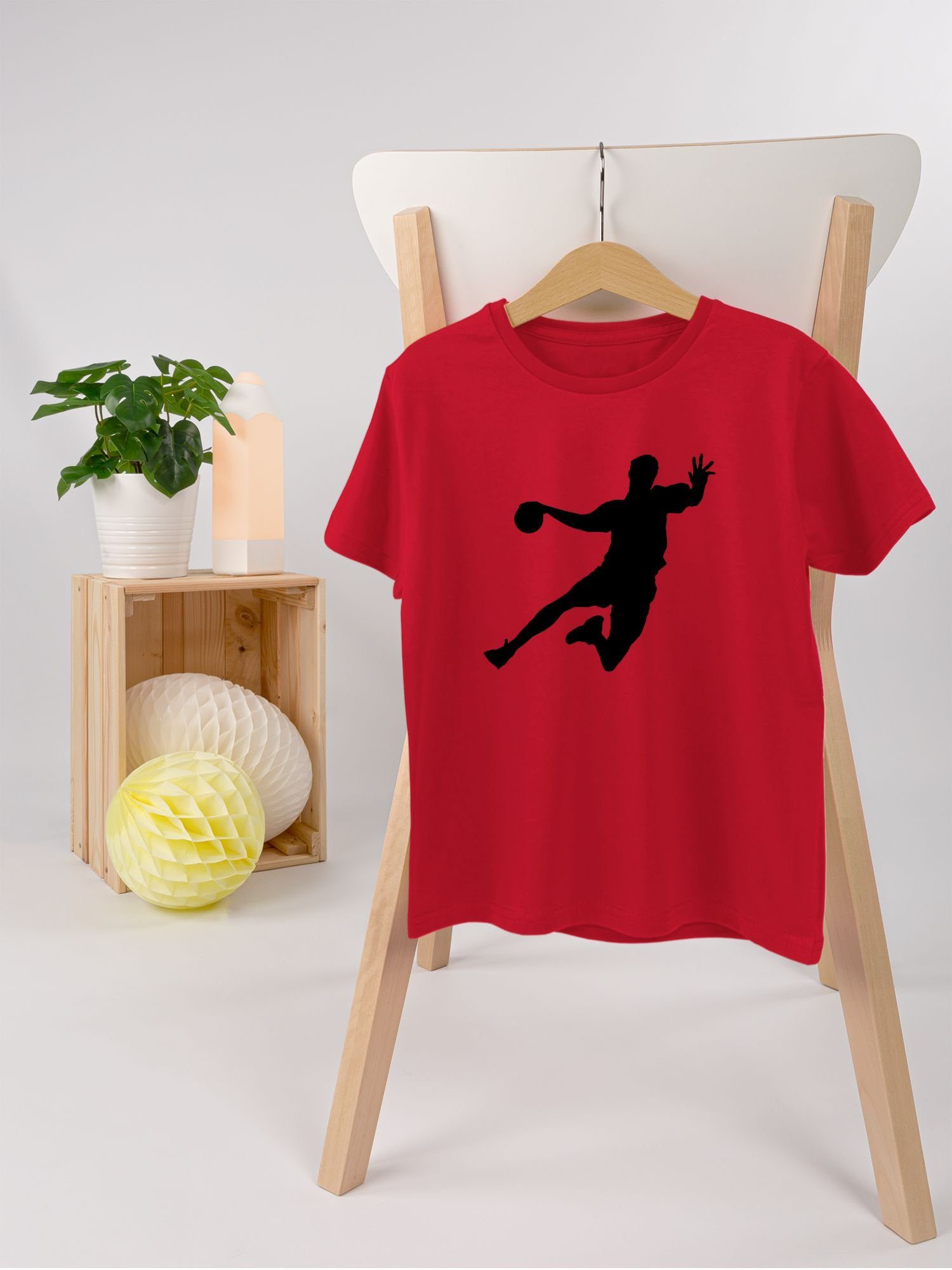 Rot Kinder Kleidung Handballer T-Shirt Sport 3 Shirtracer