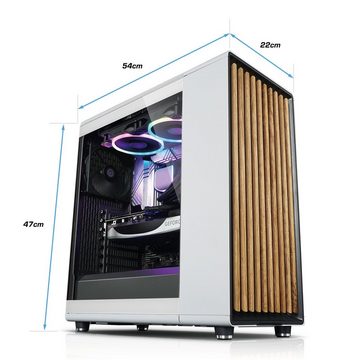Kiebel White Forest V Gaming-PC (AMD Ryzen 7 AMD Ryzen 7 5700X, RTX 4060 Ti, 32 GB RAM, 2000 GB SSD, Luftkühlung)