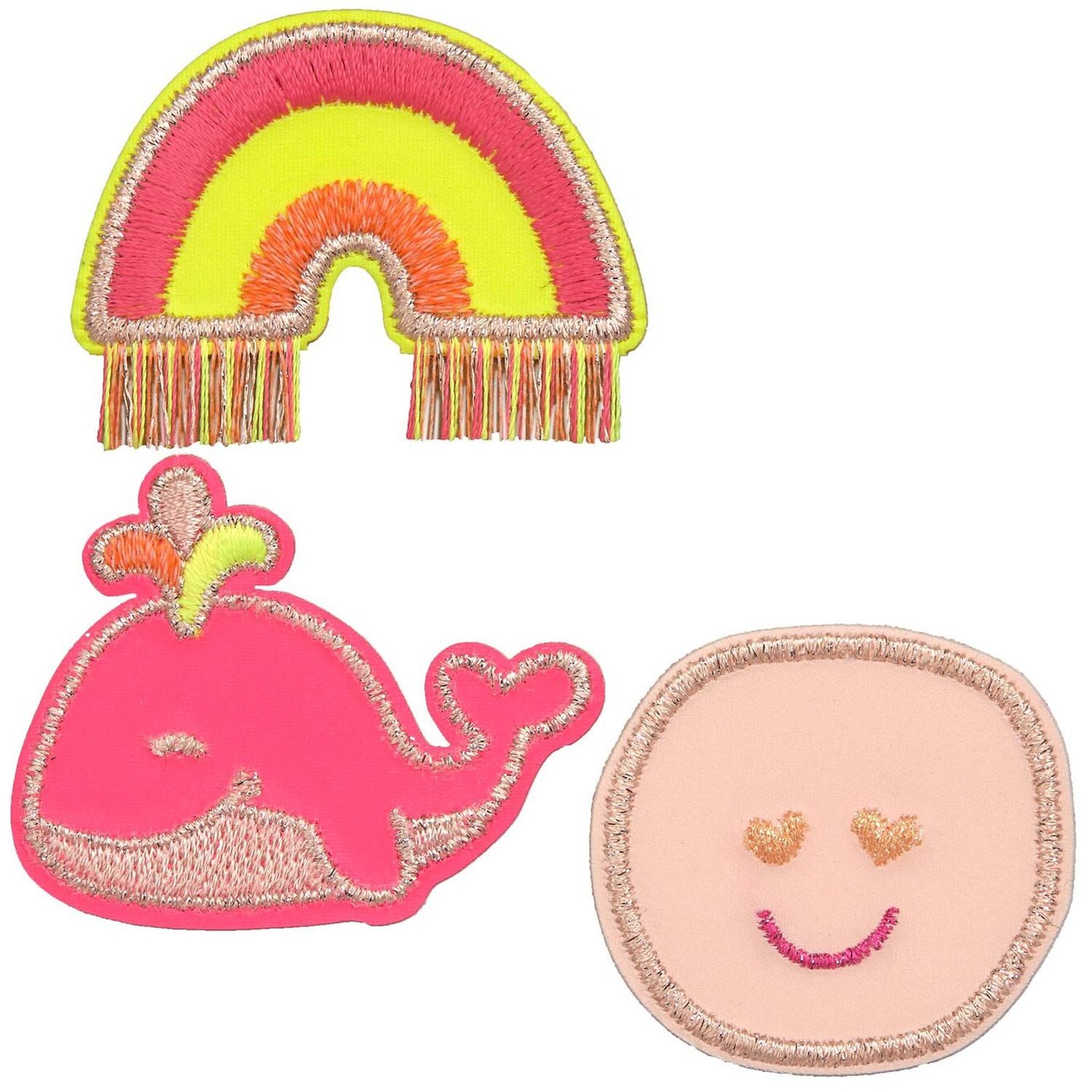 LÄSSIG Aufkleber Textile Woven Sticker Stick on Whale pink