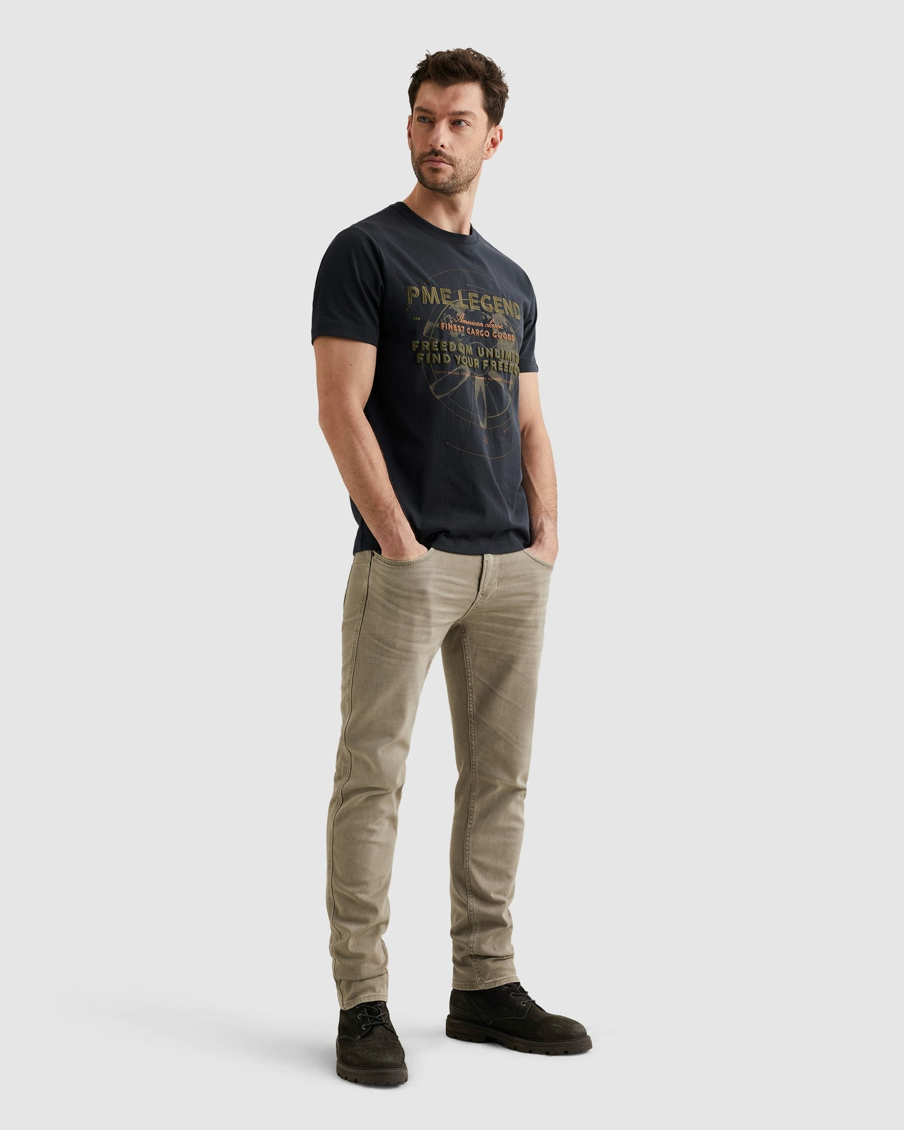 PME LEGEND T-Shirt Short Sleeve R-Neck Heavy Jersey mit Print, Regular Fit