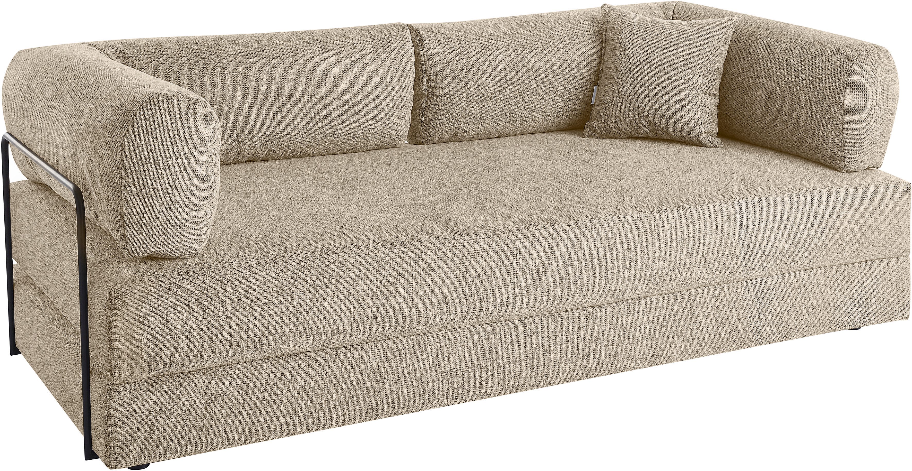 homsy by Ana Johnson Schlafsofa Folda Dauerschläfer, B: 206 cm, Liegefl. 181x198 cm, mit Bett-/Schlaffunktion, inkl. 1x Zierkissen, Tonnentaschenfederkern – Bild 5 von 5
