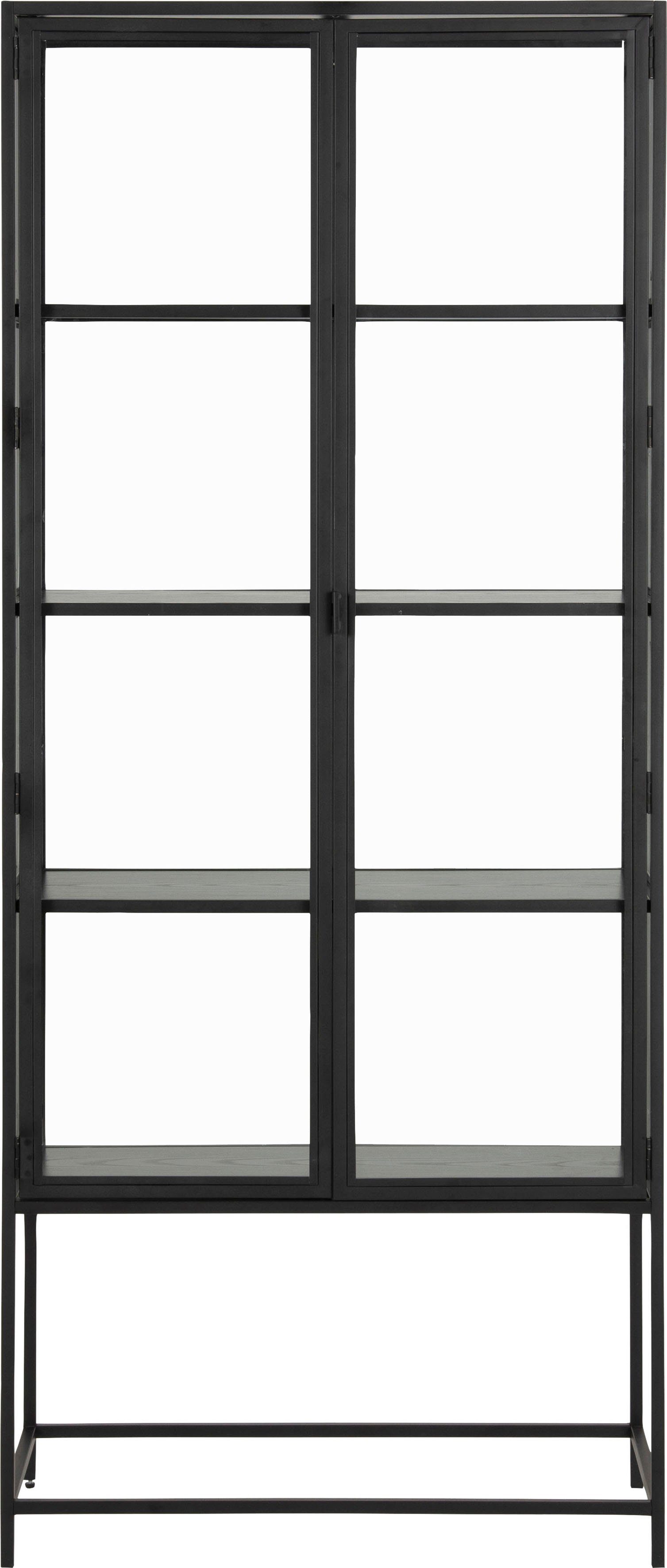 ACTONA GROUP Glasvitrine mit Glastüren und Metallrahmen, 4 Einlegeböden, B: 77 x H: 185,6 cm | Vitrinen