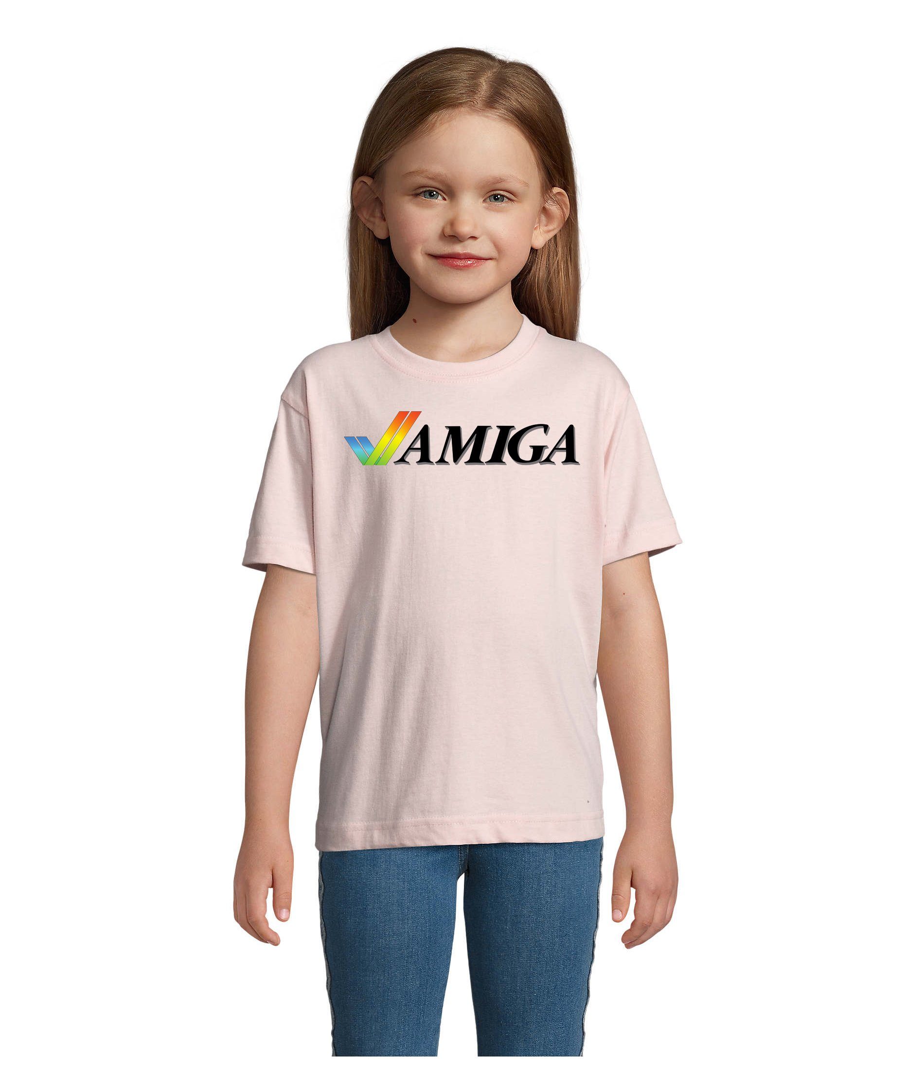 Blondie & Brownie T-Shirt Kinder Jungen & Mädchen Amiga Spiele Konsole Atari Commodore Nintendo Rosa