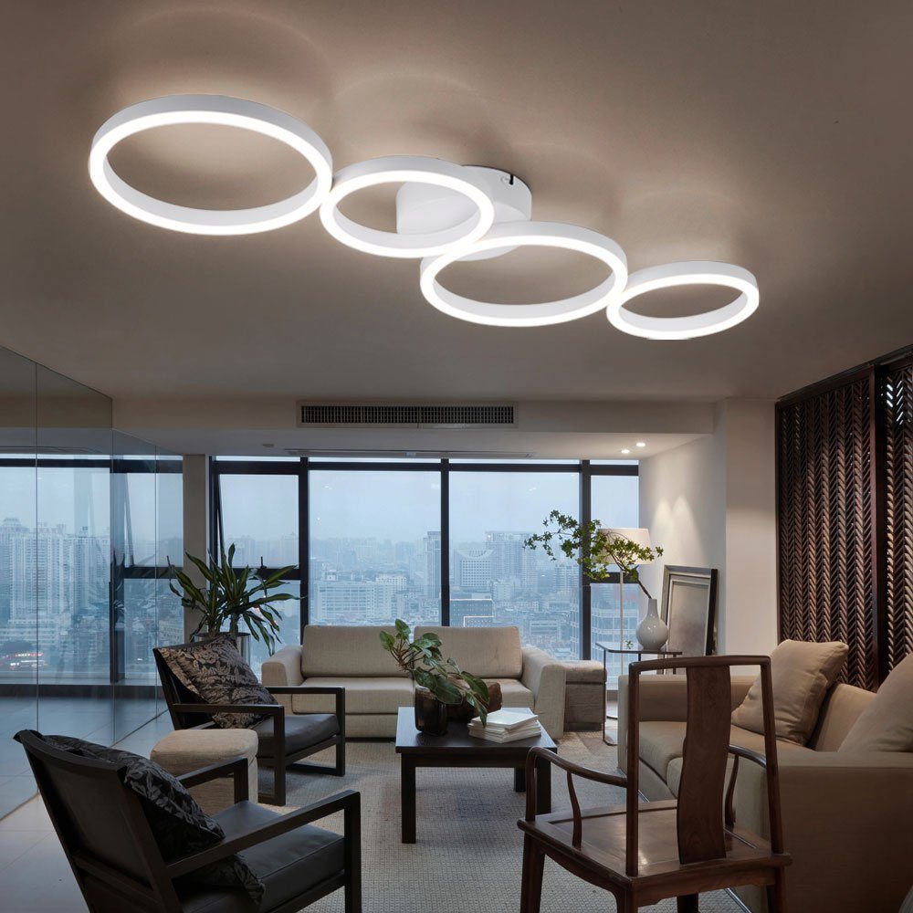 Deckenleuchte, Wohnzimmerlampe LED-Leuchtmittel Globo LED fest Warmweiß, Esszimmer verbaut, modern LED LED Deckenlampe