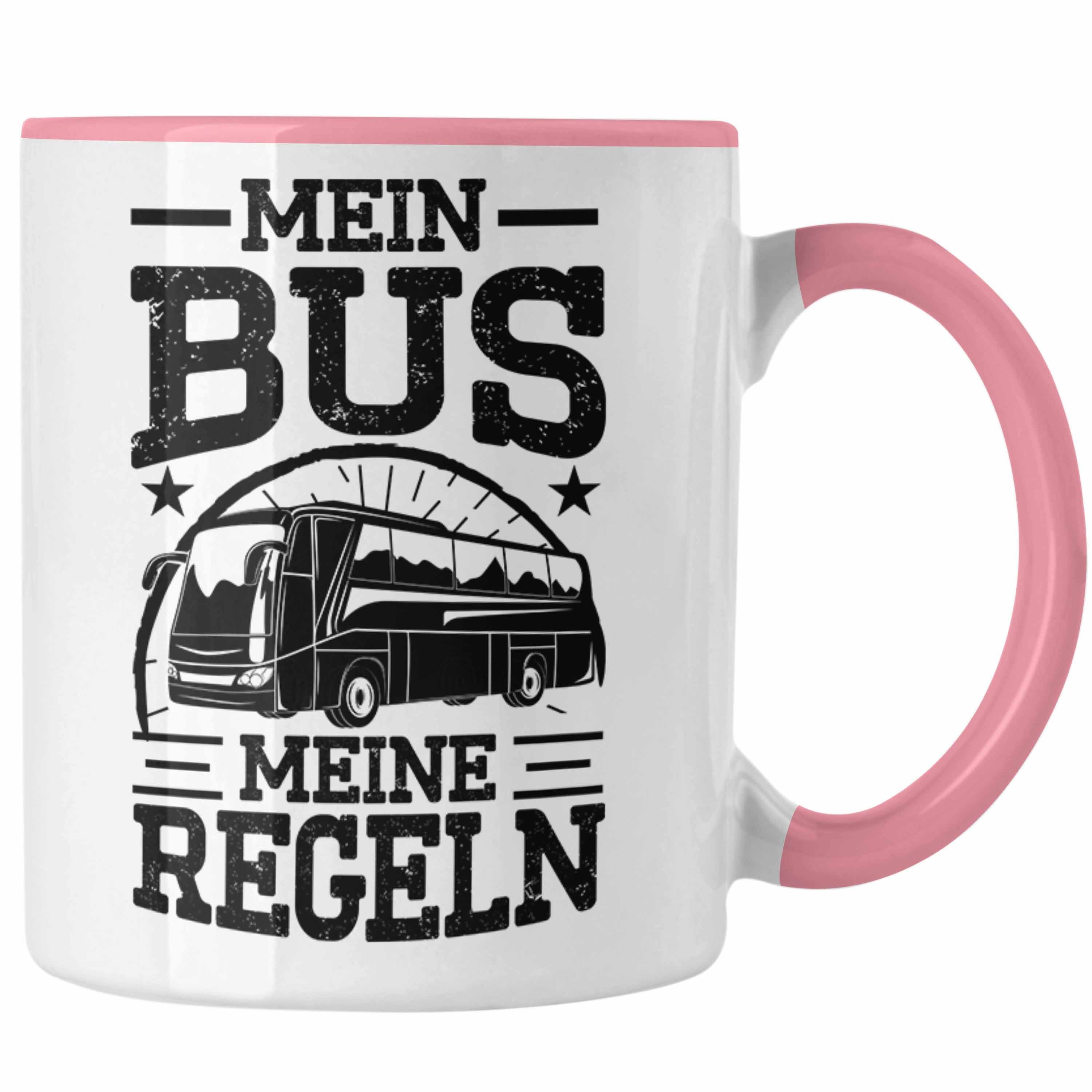 Trendation Tasse Trendation - Busfahrer Tasse Geschenk Mein Bus Meine Regeln Lustiger Spruch Busfahrerin Rosa