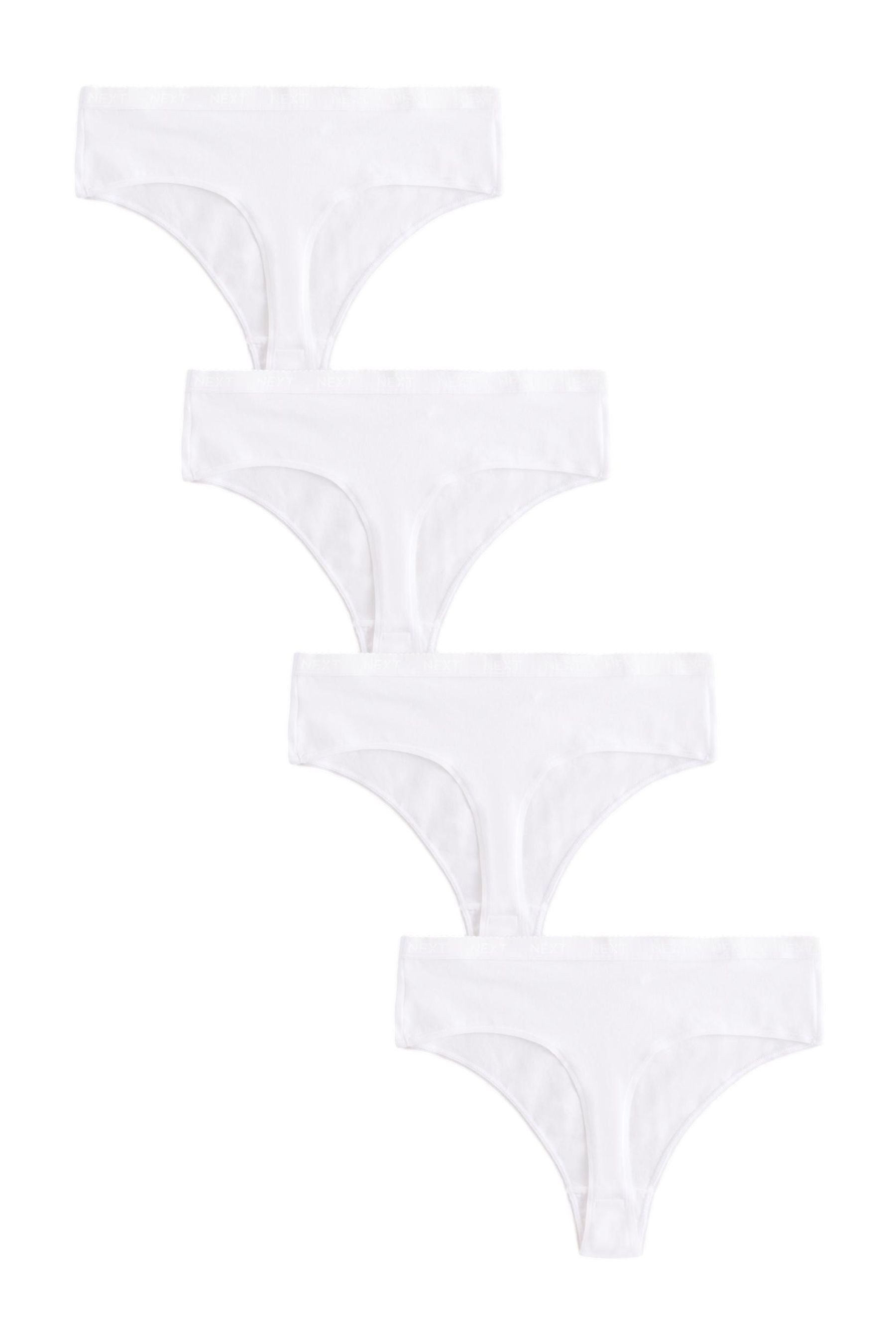 High-Waist-String 4er-Pack Hochbund-Slips mit Bogenkante,Tanga