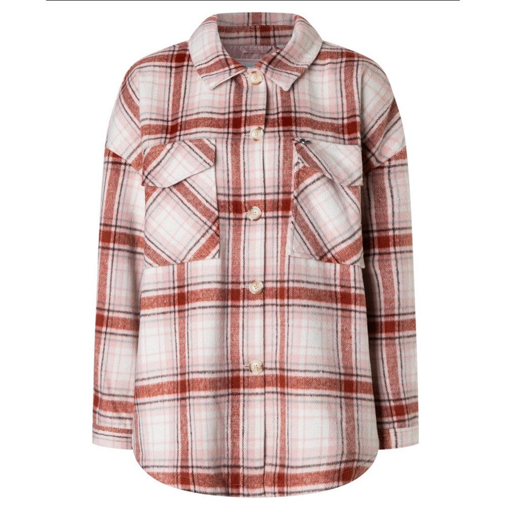 TIMEZONE Hemdjacke Check Overcoat-blush checks