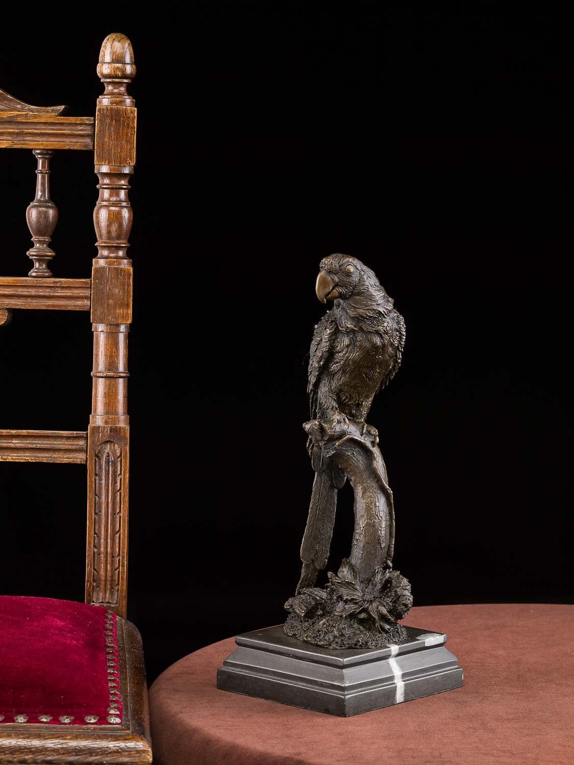 Vogel An Bronzeskulptur Skulptur Aubaho auf Skulptur Ast Bronze 34cm Ara Papagei Figur