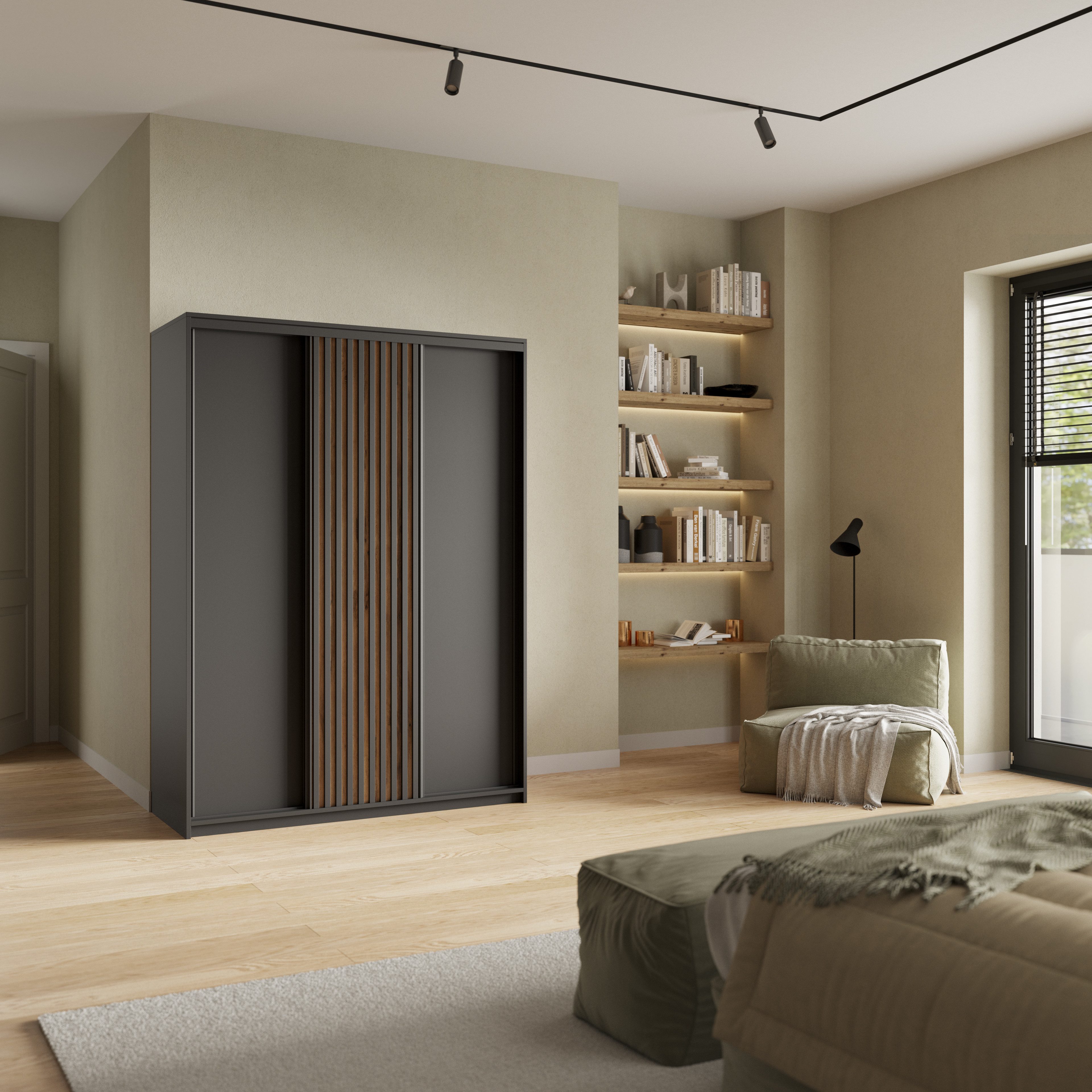 Masseno Schwebetürenschrank VONTE Kleiderschrank mit Schubladen Schrank Sch günstig online kaufen