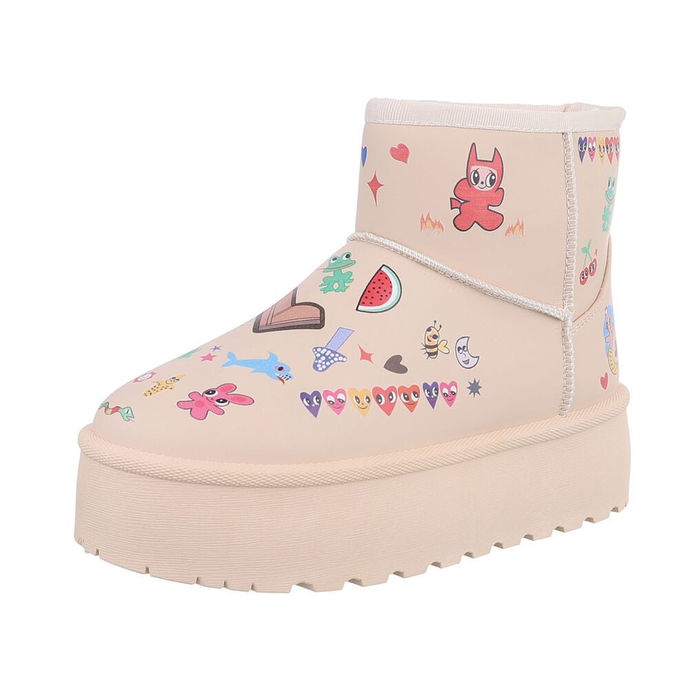 Ital-Design Damen Snowboots Freizeit Snowboots (87214426) Flach Plateaustie günstig online kaufen