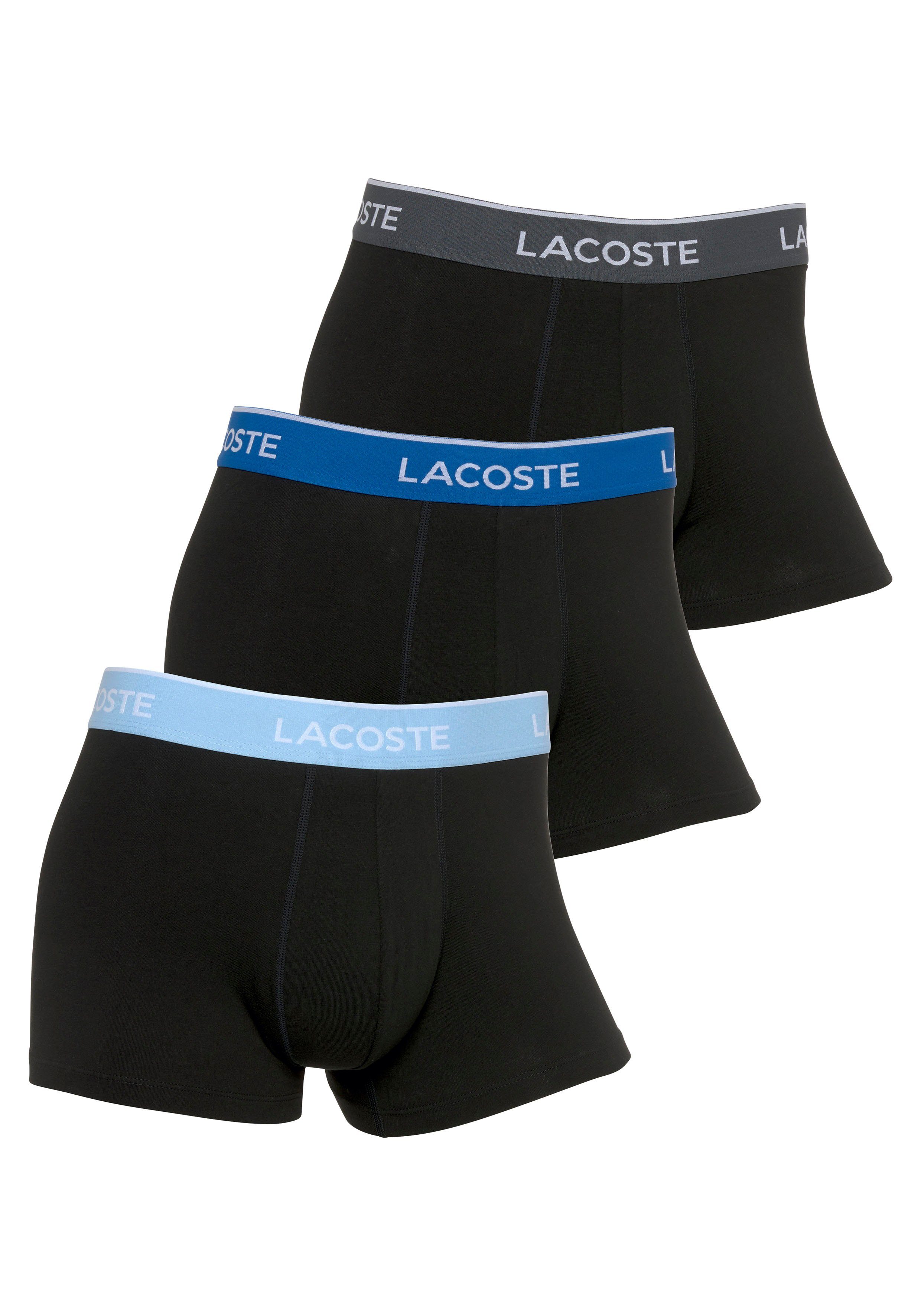 Premium eng black Boxershorts Passform Komfortable 3er-Pack) Lacoste Herren (Packung, Atmungsaktives Material, Lacoste 3-St., Boxershorts