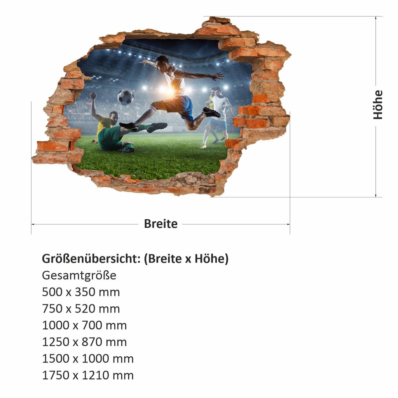 nikima Wandtattoo 223 Wandtattoo Fußball - Loch in der Wand - 500 x 350 mm günstig online kaufen