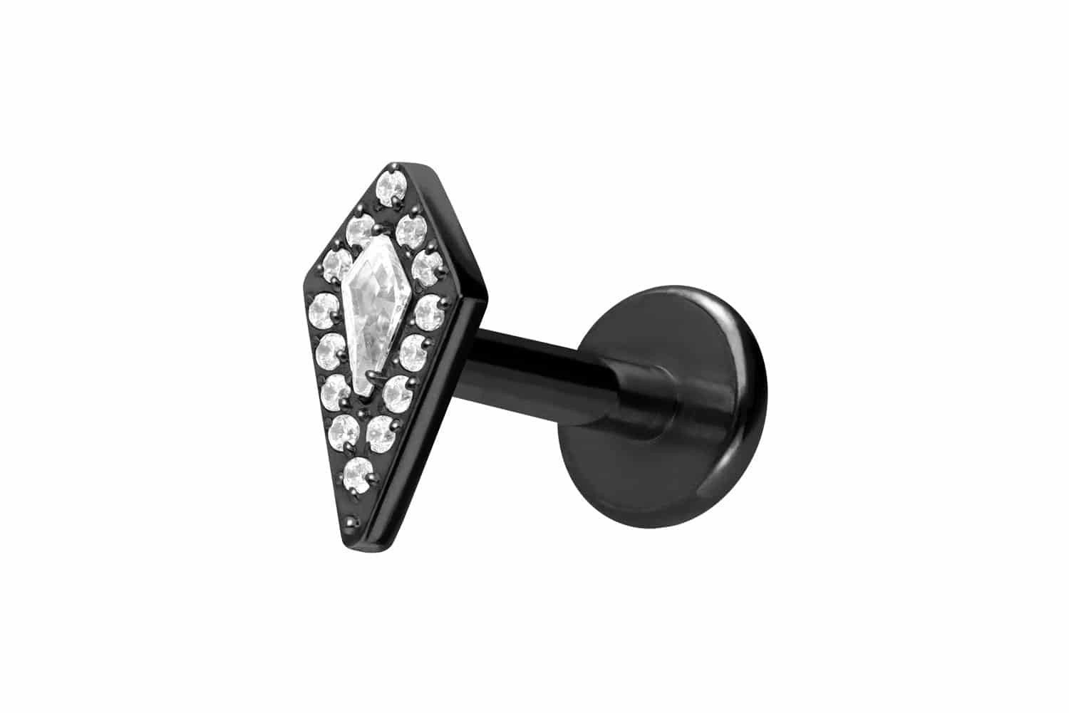 Piercing-Set Titan Labret mit Innengewinde KRISTALLSCHILD