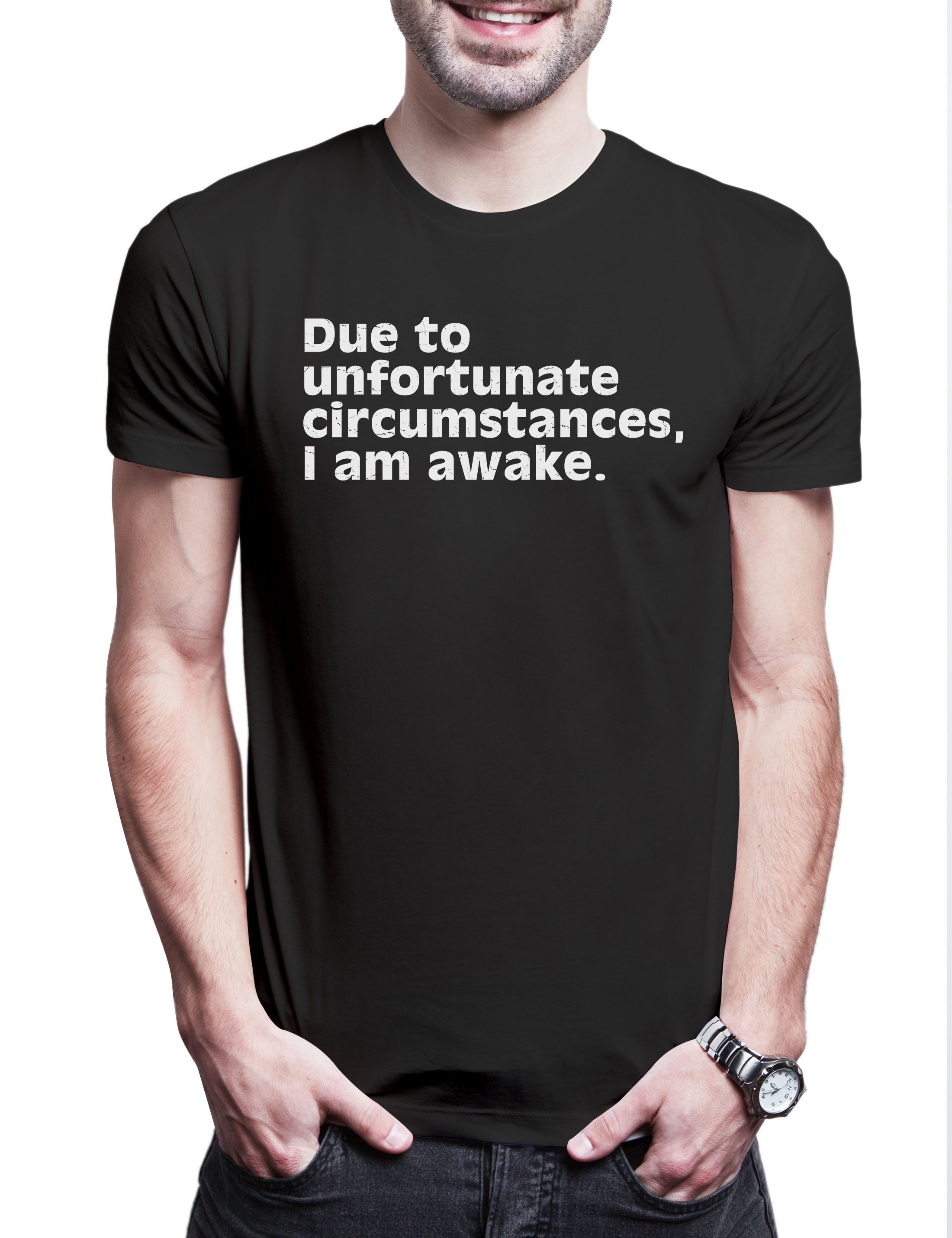 Urban Backwoods Print-Shirt Unfortunate Circumstances Herren T-Shirt Schlafen Sleep Schlaf Ruhe (1-tlg) Langschläfer Faulpelz Träumer Faultier