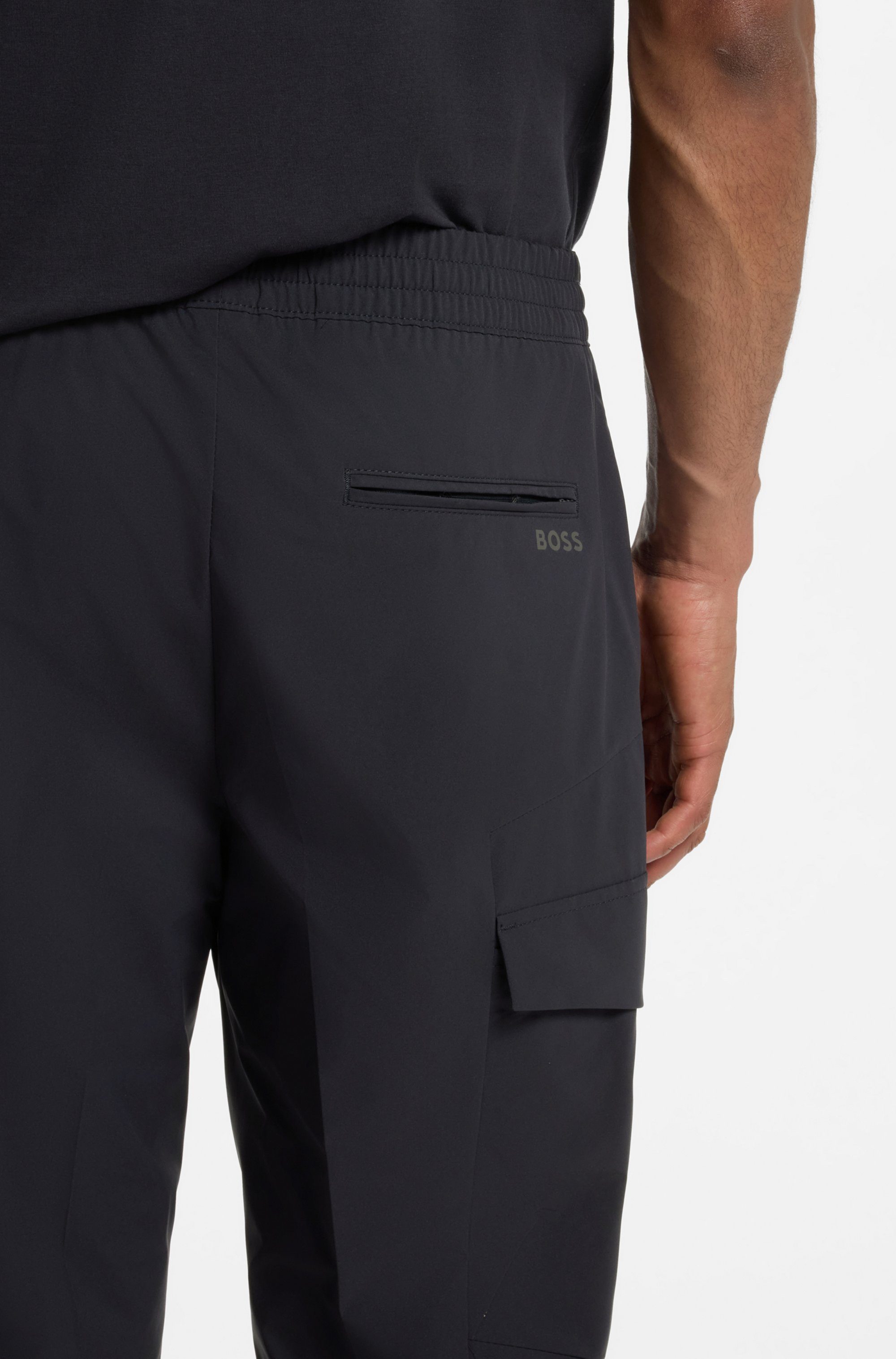 BOSS GREEN Cargohose T Urbanex-CargoLight mit elastischem Bund und Kordelzug Cargohose Sweatpants Stretchhose
