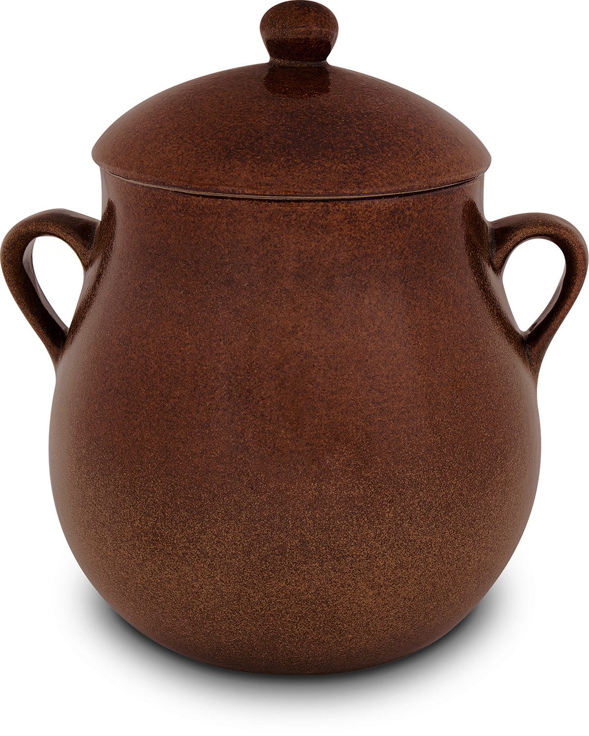 KERAZO Einmachglas 3L Rumtopf Einlegetopf Keramiktopf Mehrzwecktopf aus Steinzeug, braun, Keramik, Keramiktopf mit Henkel und Deckel