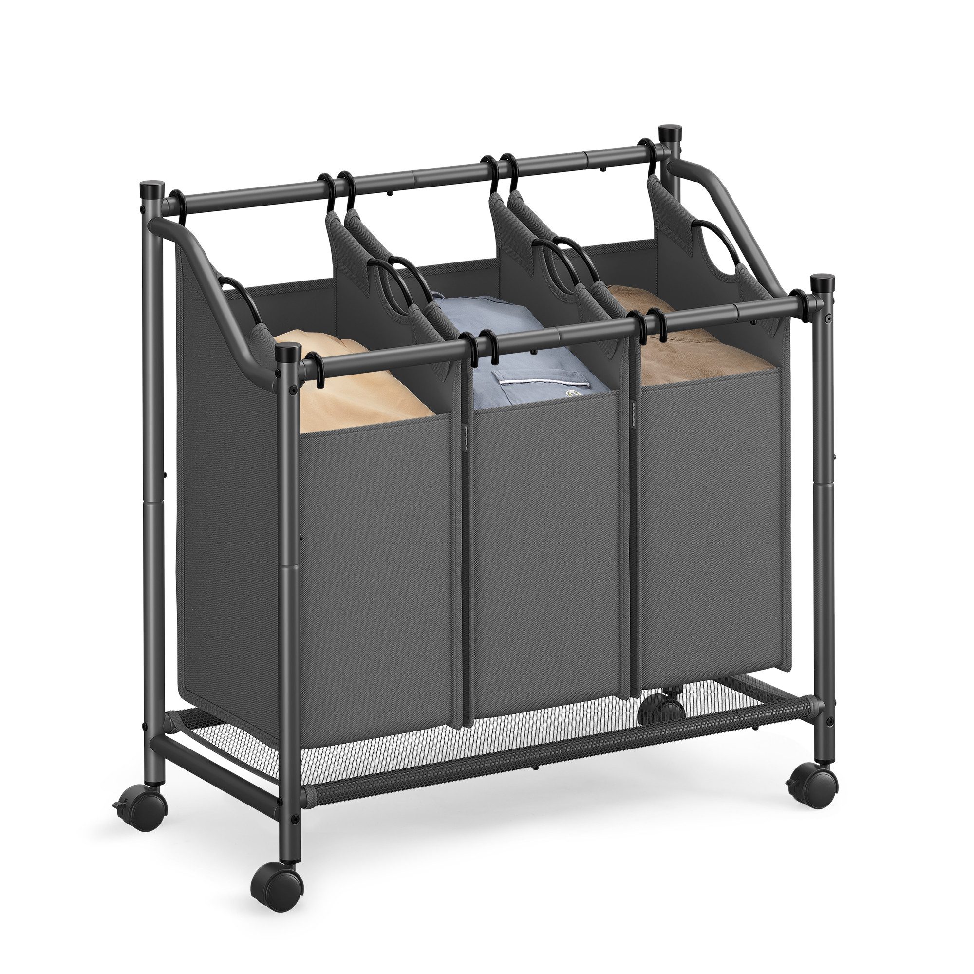 SONGMICS Wäschekorb, mit Rollen, abnehmbaren Wäschesäcken, günstig online kaufen