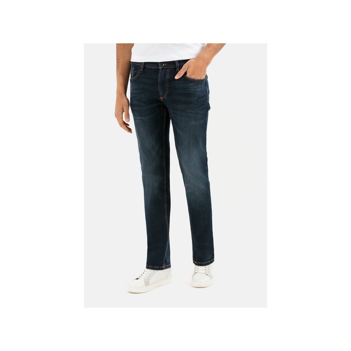 blau camel (1-tlg) active 5-Pocket-Jeans