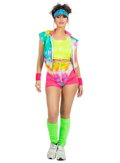 Metamorph Kostüm Rollerskate Girl Kostüm, Greller Aerobic Dress wie aus einer parallelen Plastikwelt