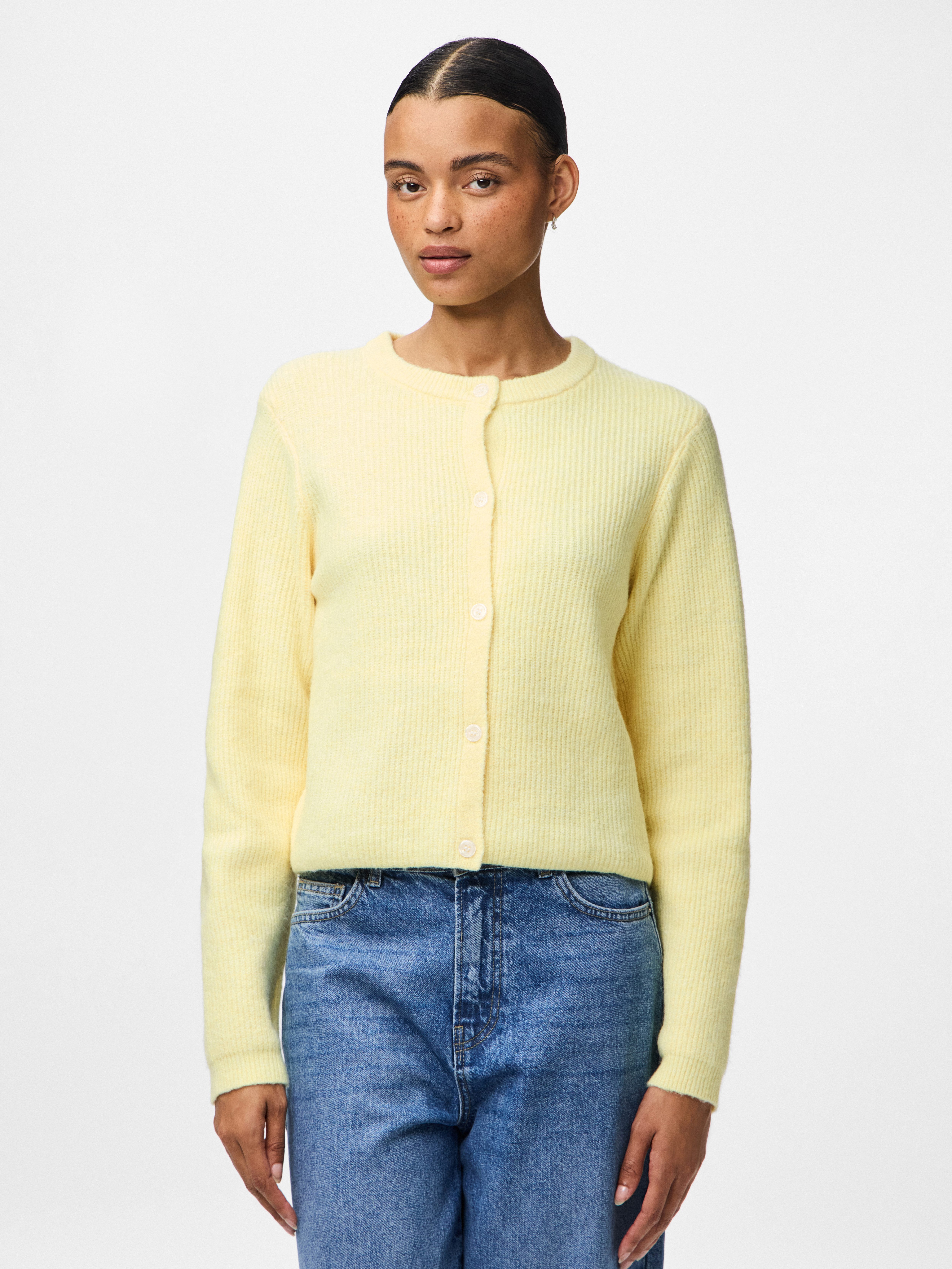 pieces Strickjacke PCSILLY LS O-NECK KNIT CARDIGAN NOOS BC Materialmix, regular fit