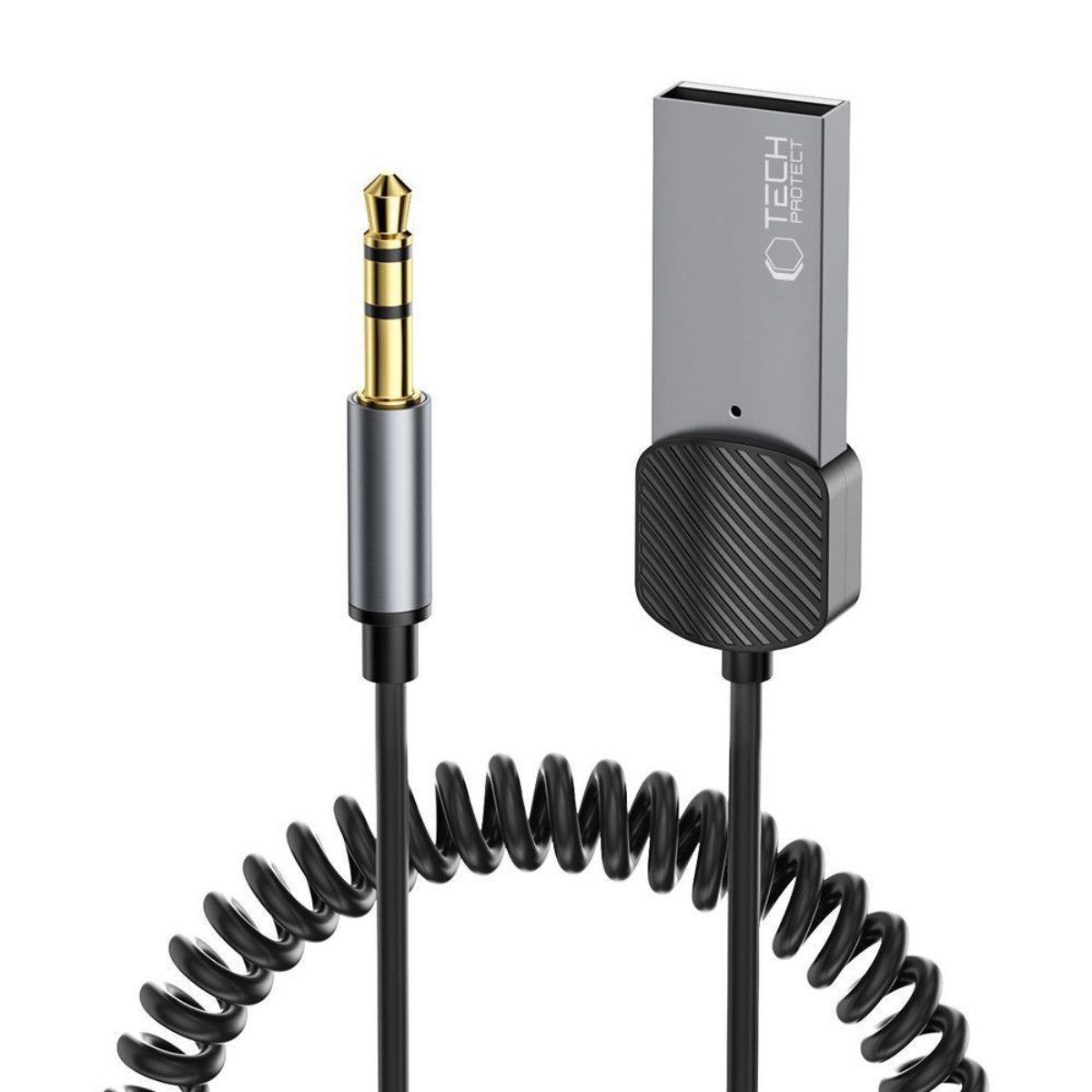 TECH PROTECT Audio-Adapter 3.5 mm Klinkenstecker, USB-A (Ladeanschluss) zu Bluetooth, 3.5 mm Klinke, Bluetooth Audioadapter mit 3.5 mm Klinke und Freisprechfunktion