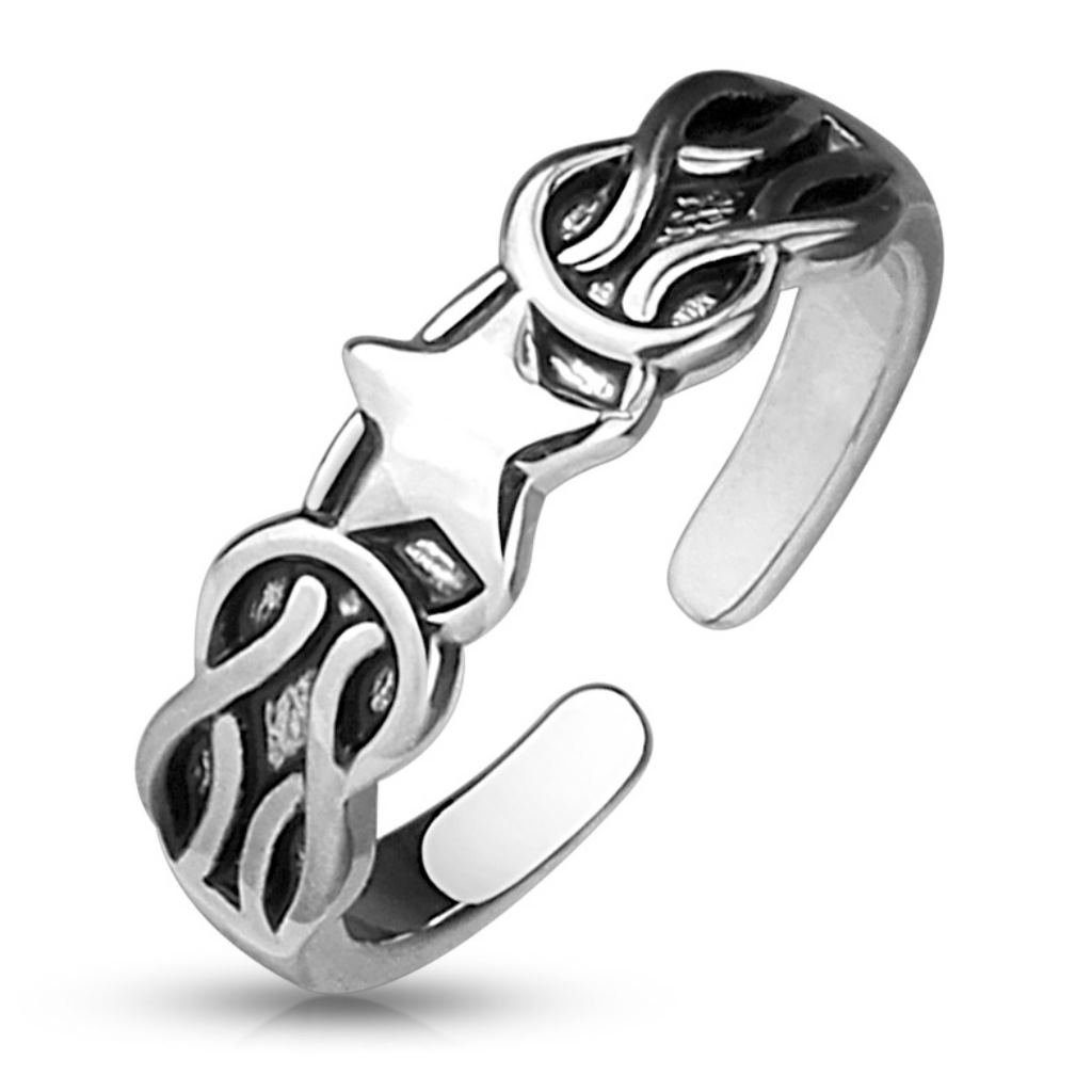 Bungsa Zehenring 925 Silber - Herz Design Verstellbar