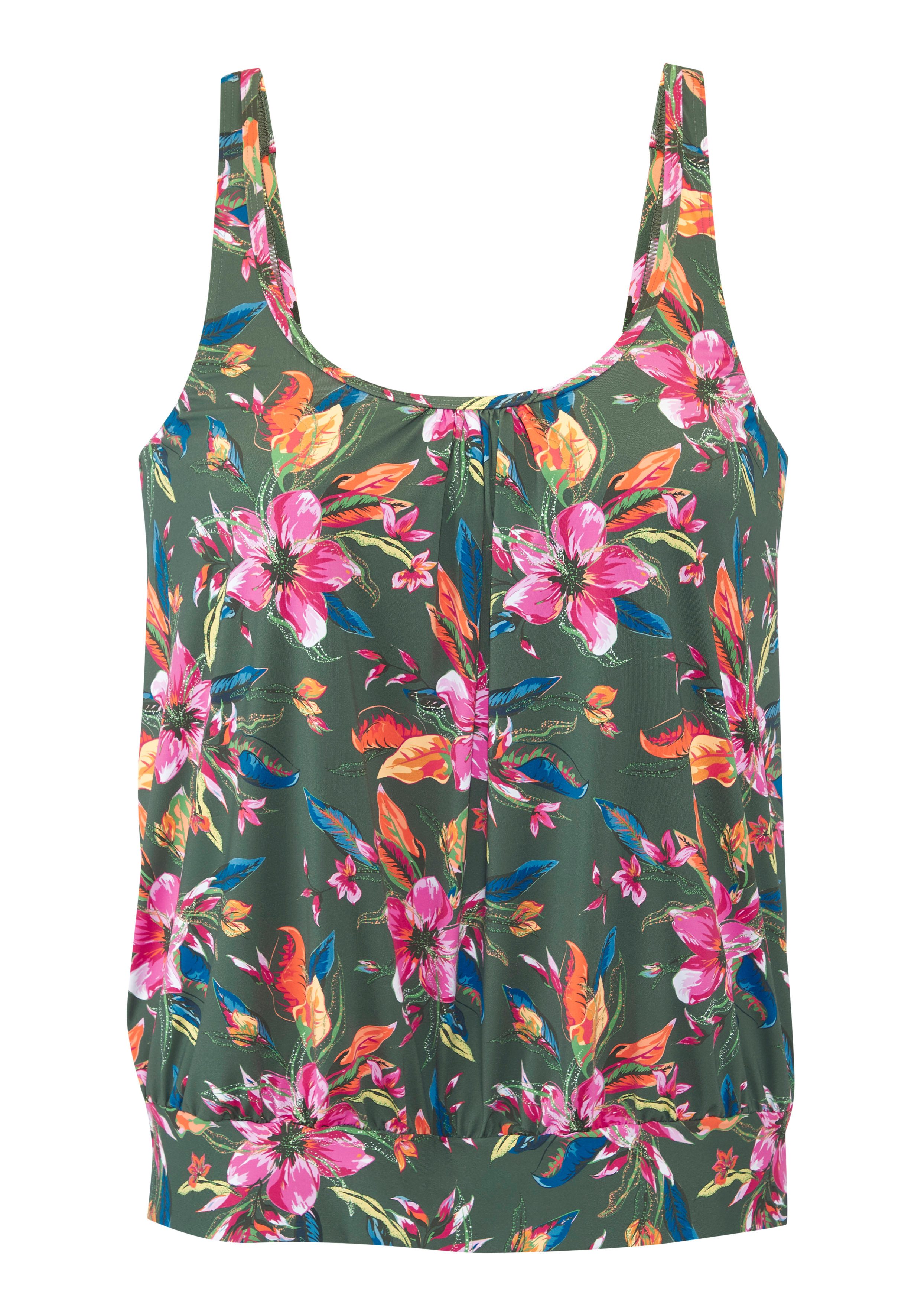 LASCANA Tankini-Top Malia, mit lockerem Schnit und tropischem Print günstig online kaufen